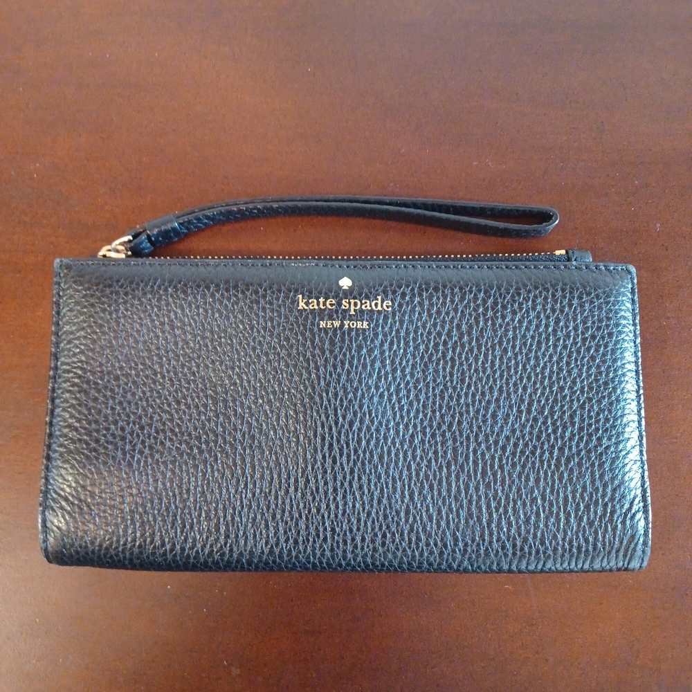 Kate Spade Black Pebbled Leather Clutch